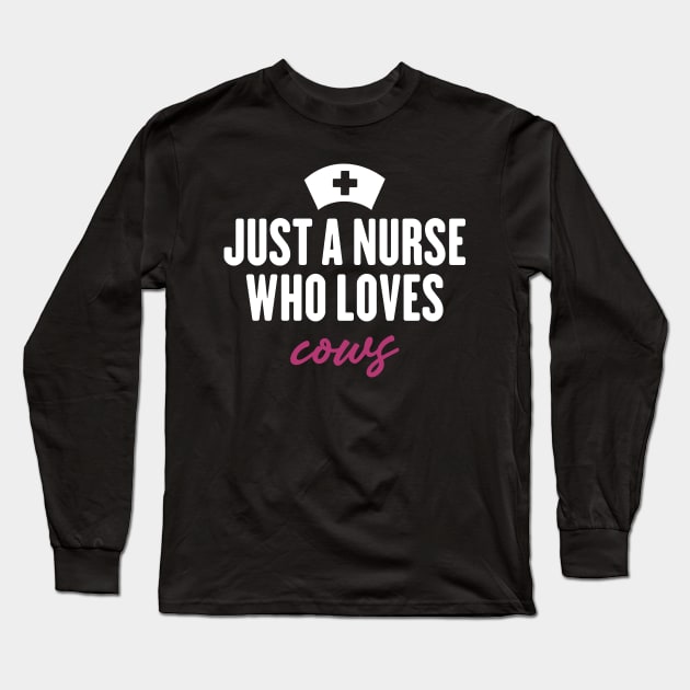 just a nurse who loves cows Long Sleeve T-Shirt by inspiringtee